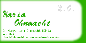 maria ohnmacht business card